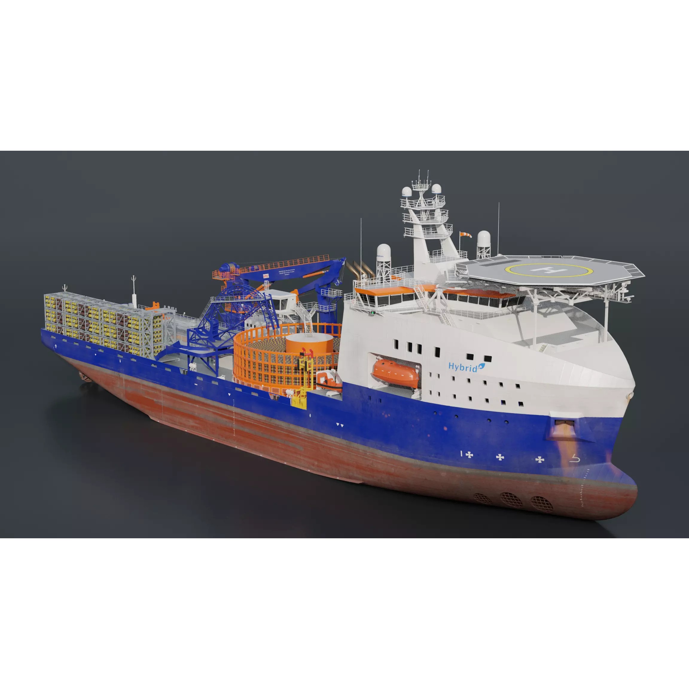 Cable Laying Vessel - Game-Ready 3D Model - View 2