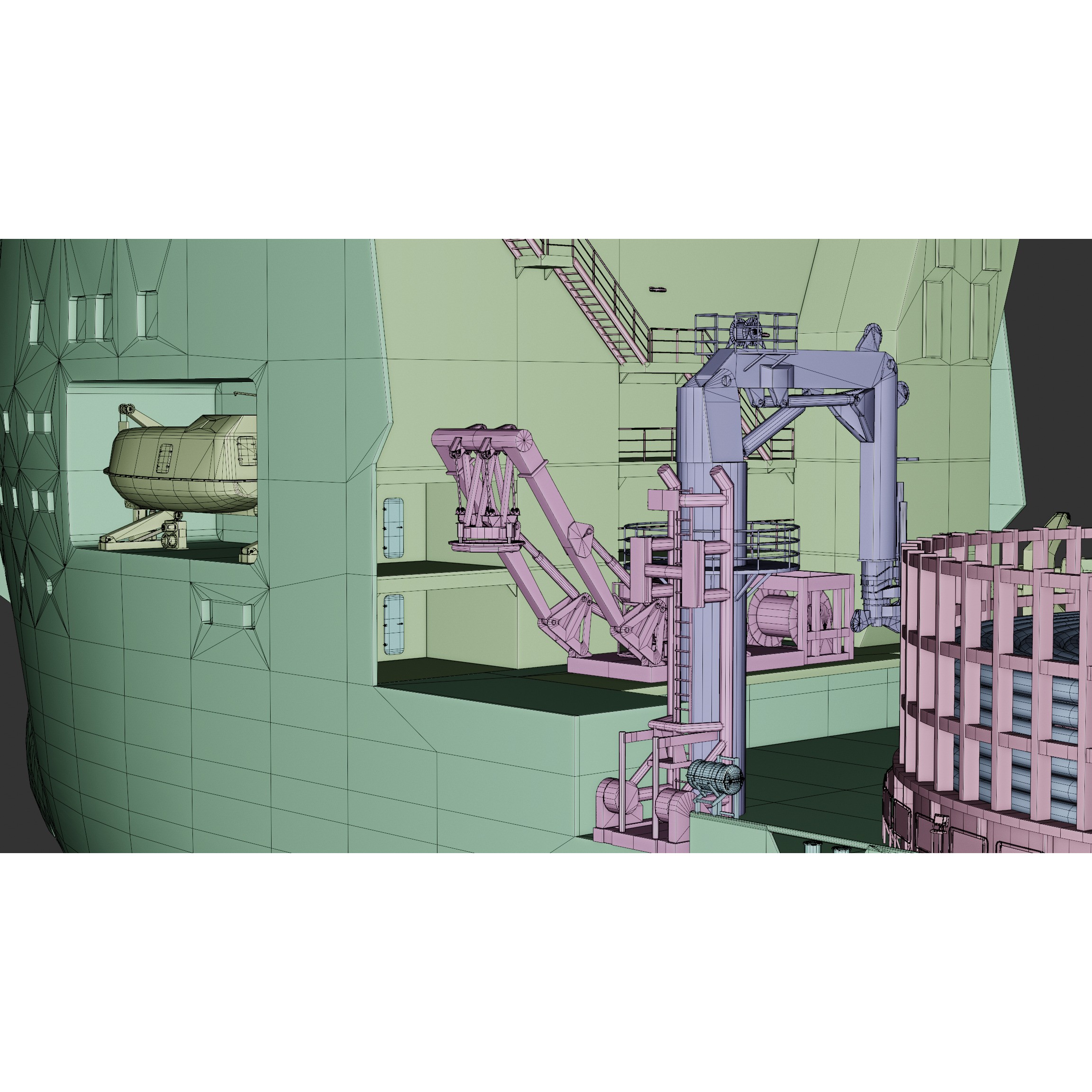 Cable Laying Vessel - Game-Ready 3D Model - View 21