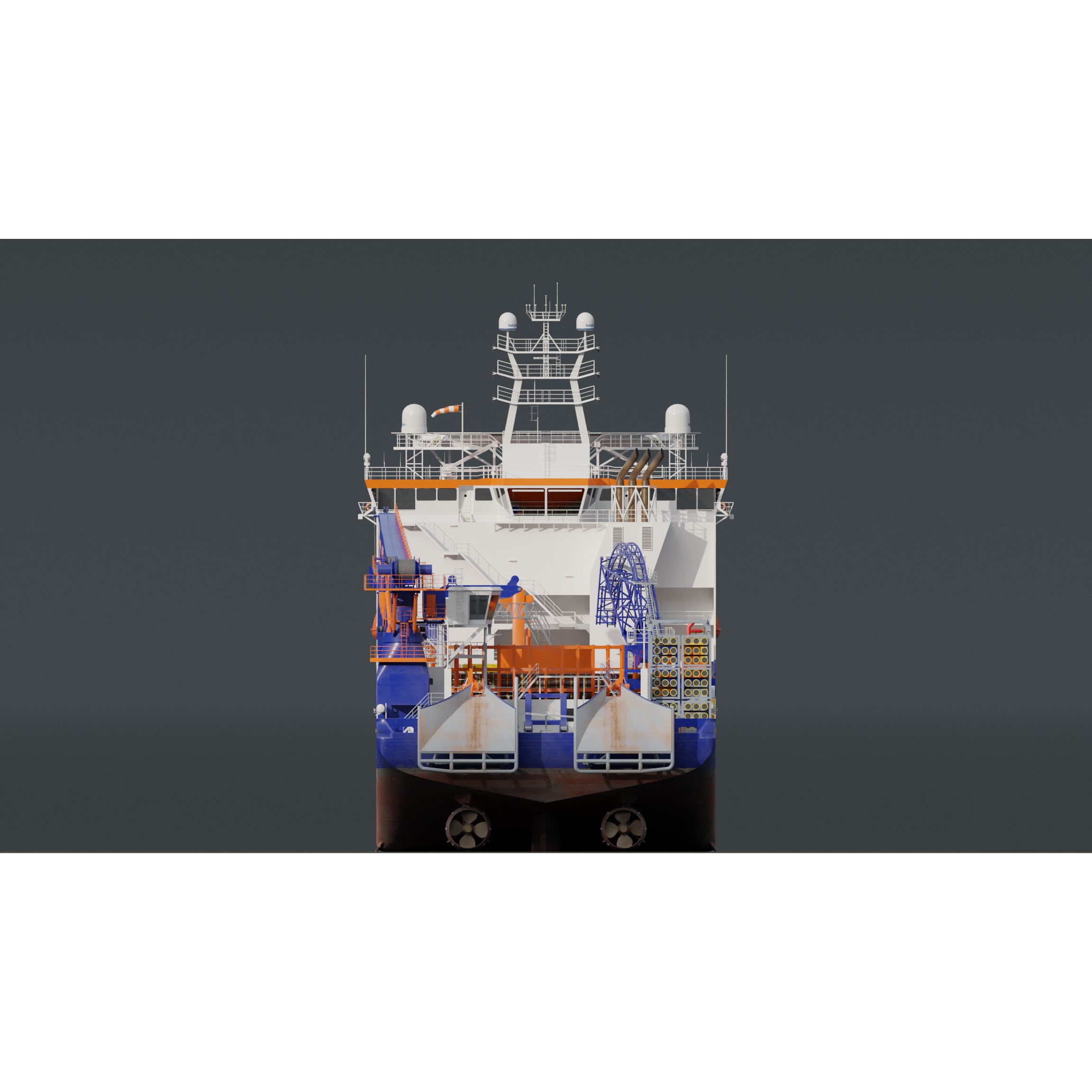 Cable Laying Vessel - Game-Ready 3D Model - View 5