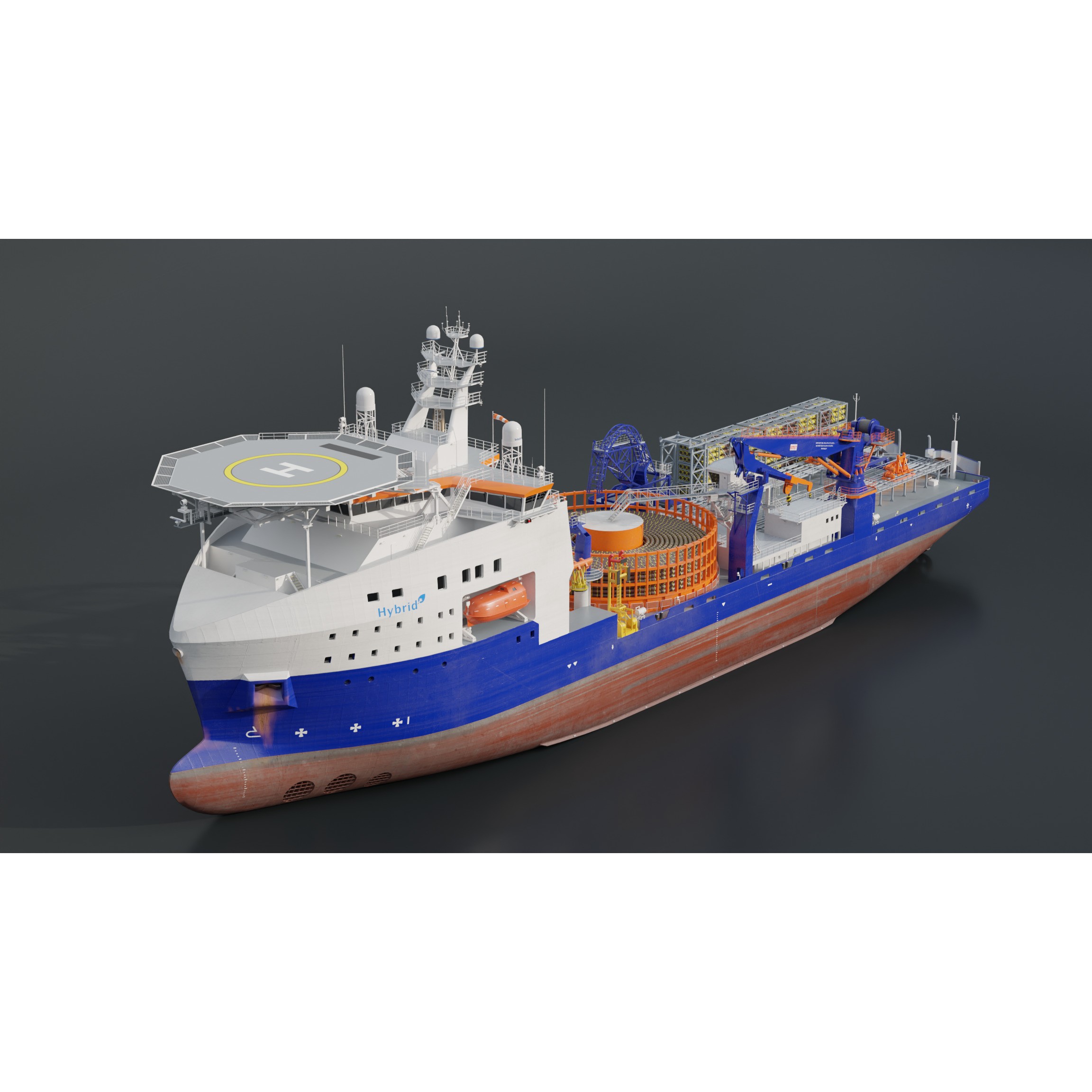 Cable Laying Vessel - Game-Ready 3D Model - View 8