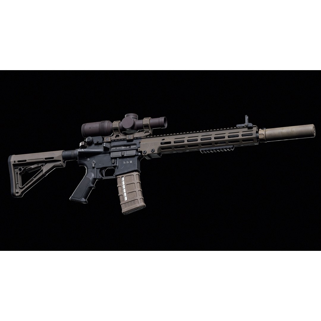 M4 URGI 3D Model – Low Poly Game-Ready Rifle, FBX, PBR Textures - View 10