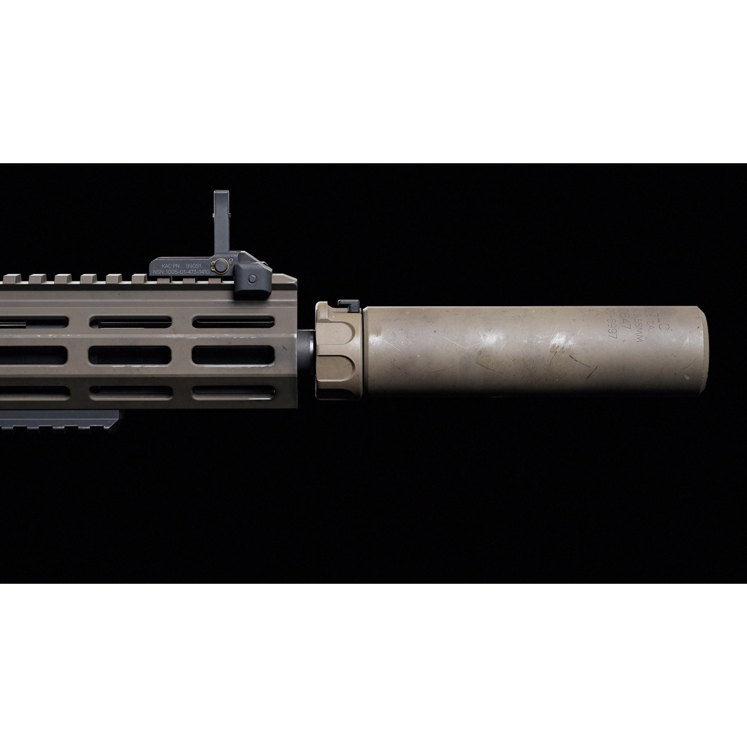 M4 URGI 3D Model – Low Poly Game-Ready Rifle, FBX, PBR Textures - View 11