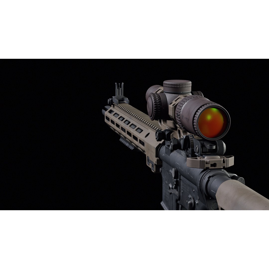 M4 URGI 3D Model – Low Poly Game-Ready Rifle, FBX, PBR Textures - View 15