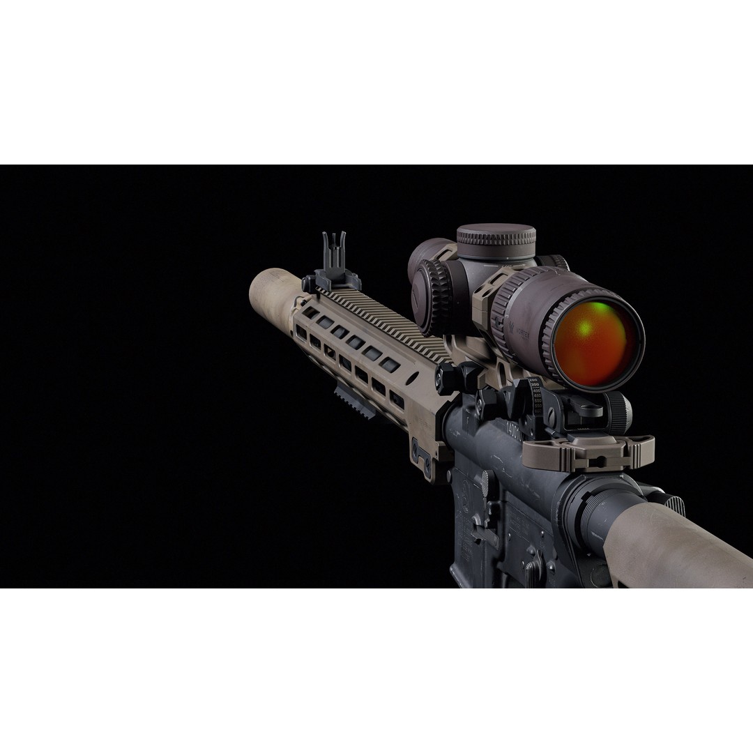 M4 URGI 3D Model – Low Poly Game-Ready Rifle, FBX, PBR Textures - View 16