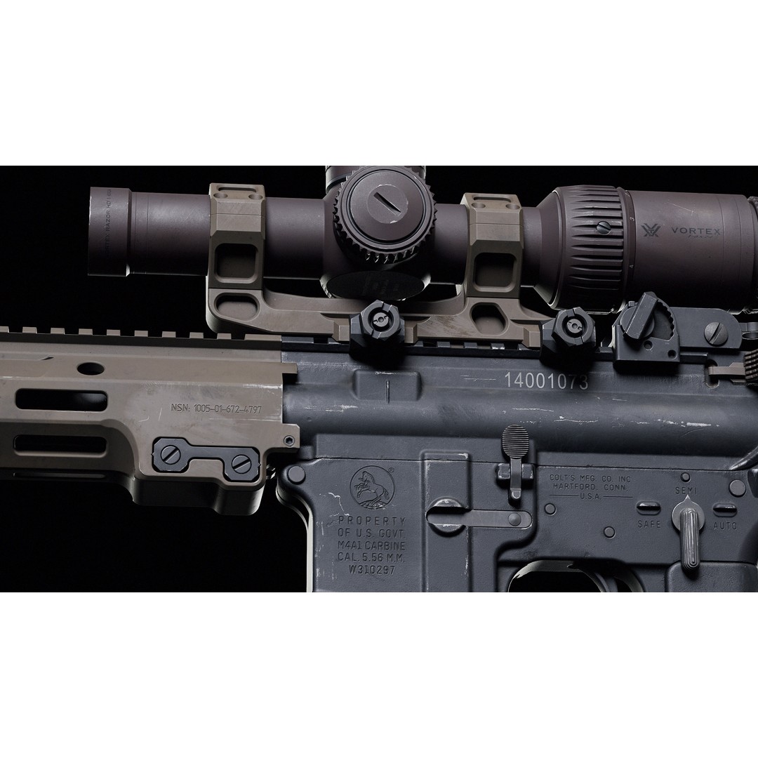 M4 URGI 3D Model – Low Poly Game-Ready Rifle, FBX, PBR Textures - View 19