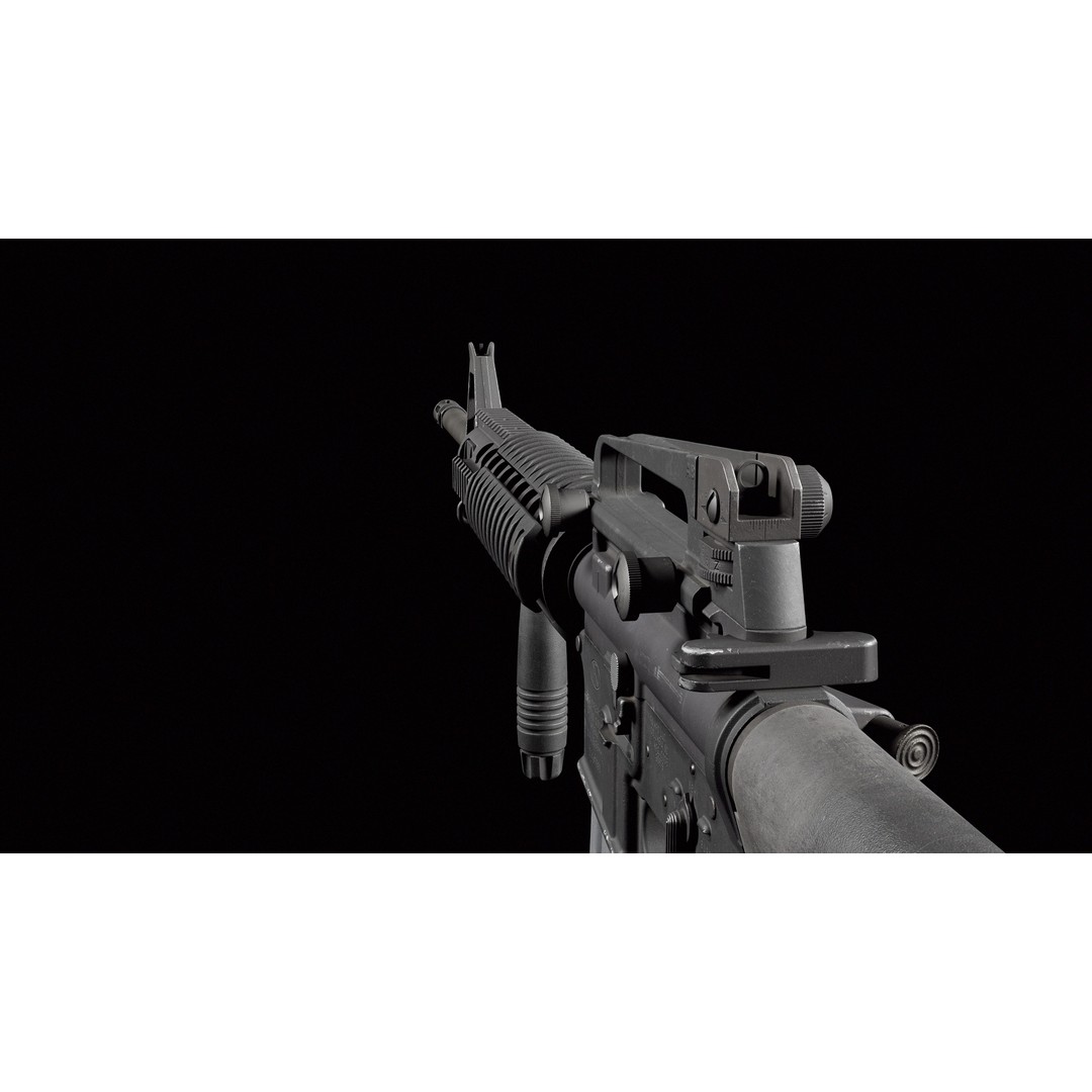 M16A4 3D Model – Low Poly Game-Ready Military Rifle, FBX - View 10