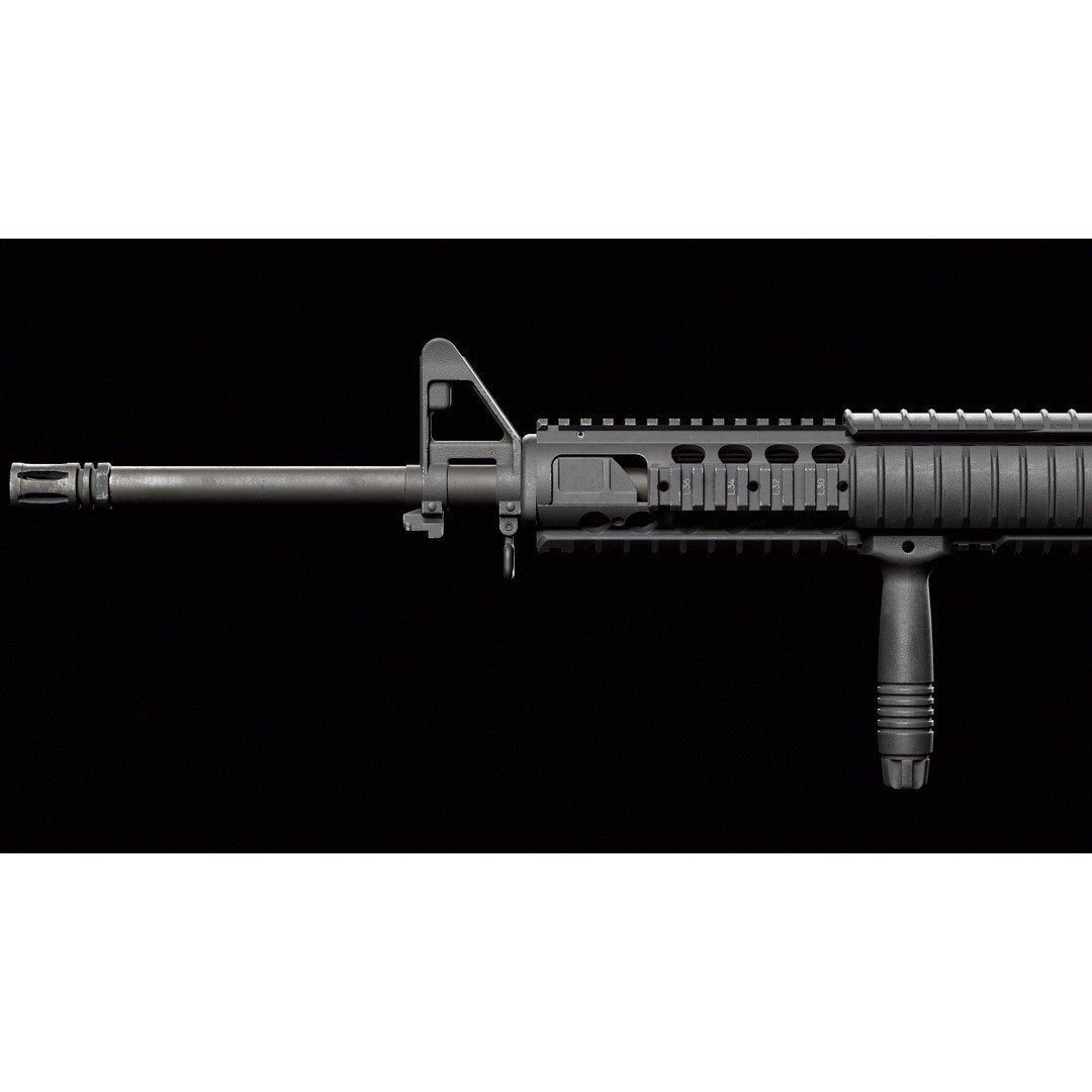 M16A4 3D Model – Low Poly Game-Ready Military Rifle, FBX - View 6