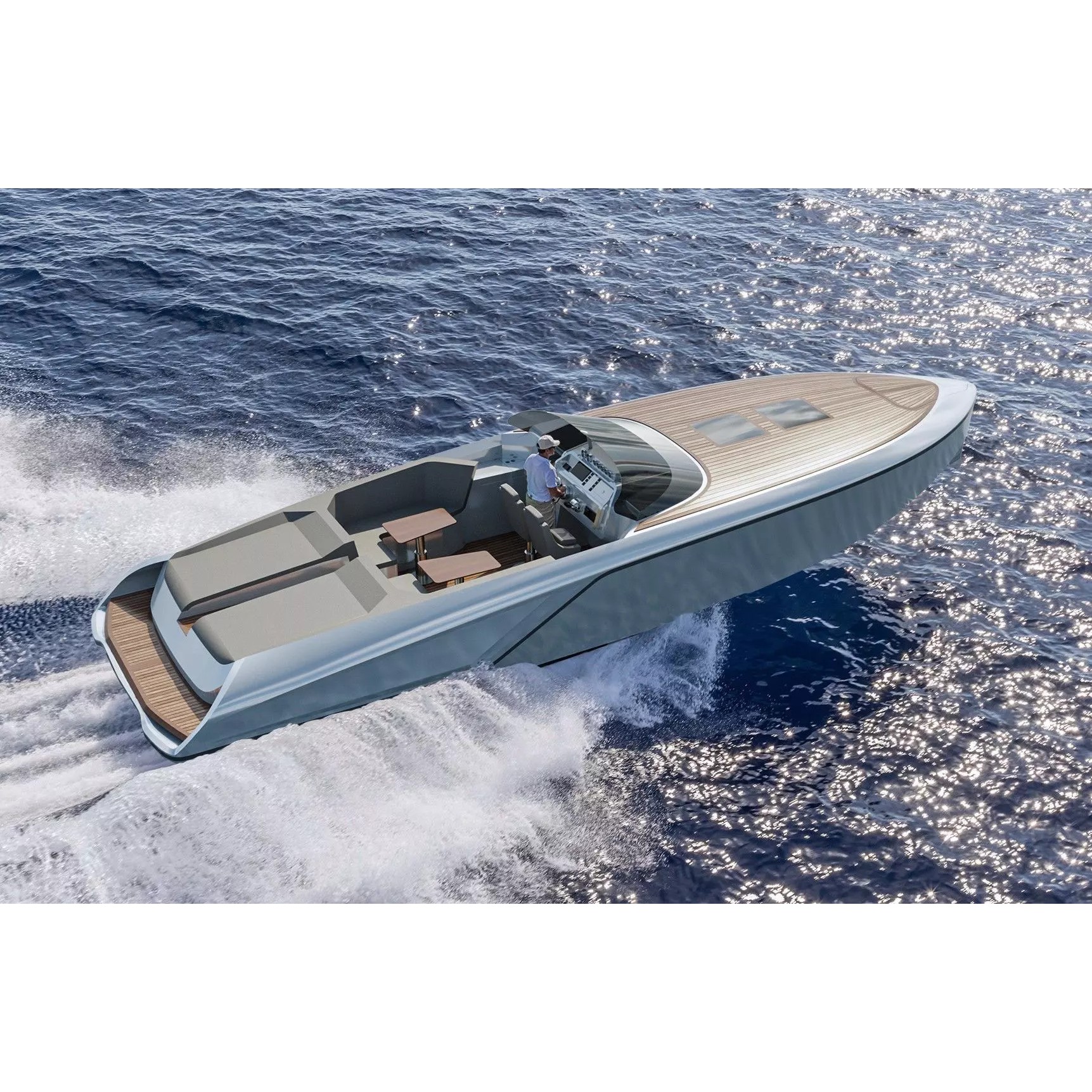 Frauscher 1212 Ghost Motor Yacht - Game-Ready 3D Model - View 2