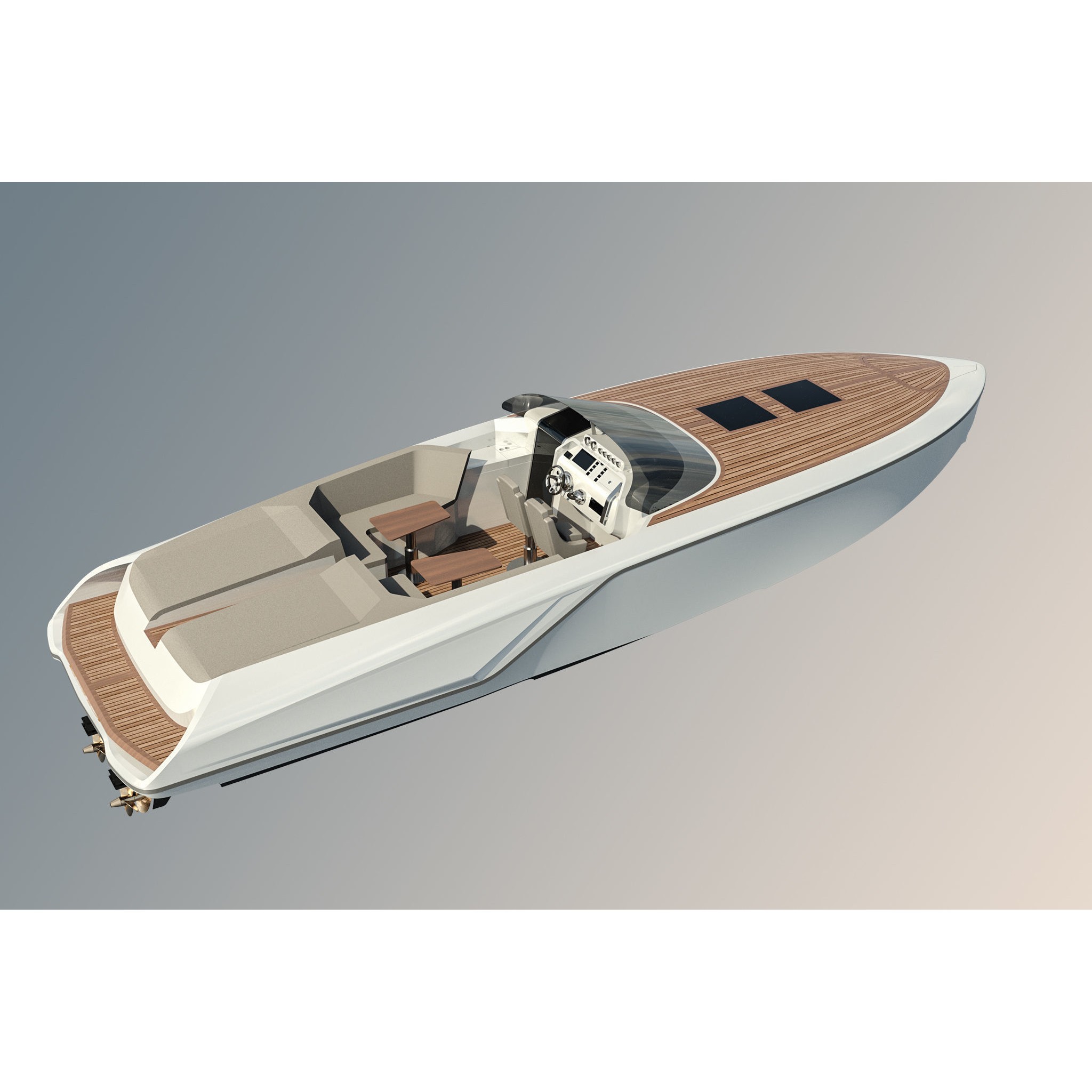 Frauscher 1212 Ghost Motor Yacht - Game-Ready 3D Model - View 6