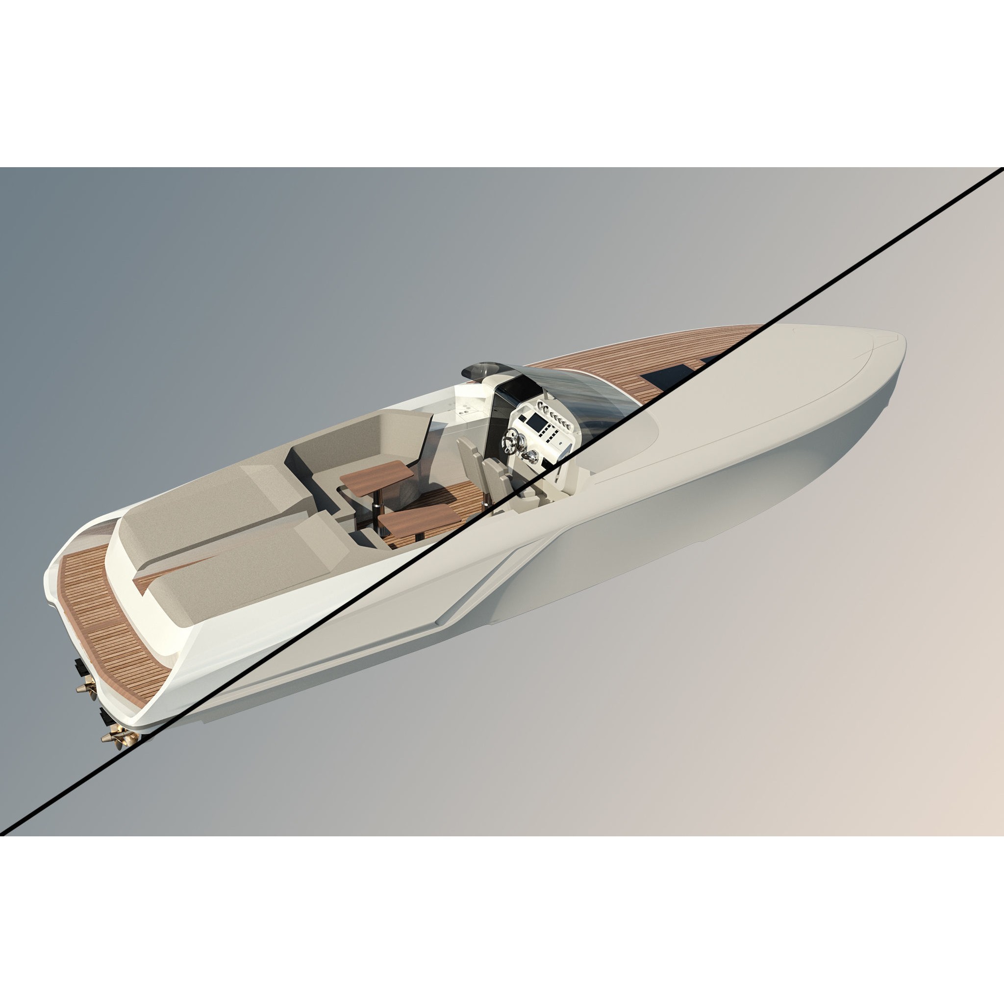 Frauscher 1212 Ghost Motor Yacht - Game-Ready 3D Model - View 8