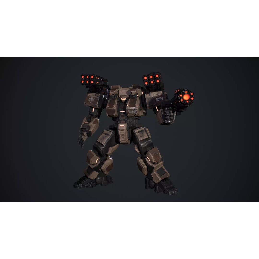 Heavy Mech 3D Model – Low Poly Game Ready Character, FBX - View 14