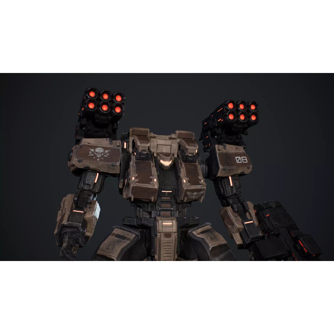 Heavy Mech 3D Model – Low Poly Game Ready Character, FBX - View 15