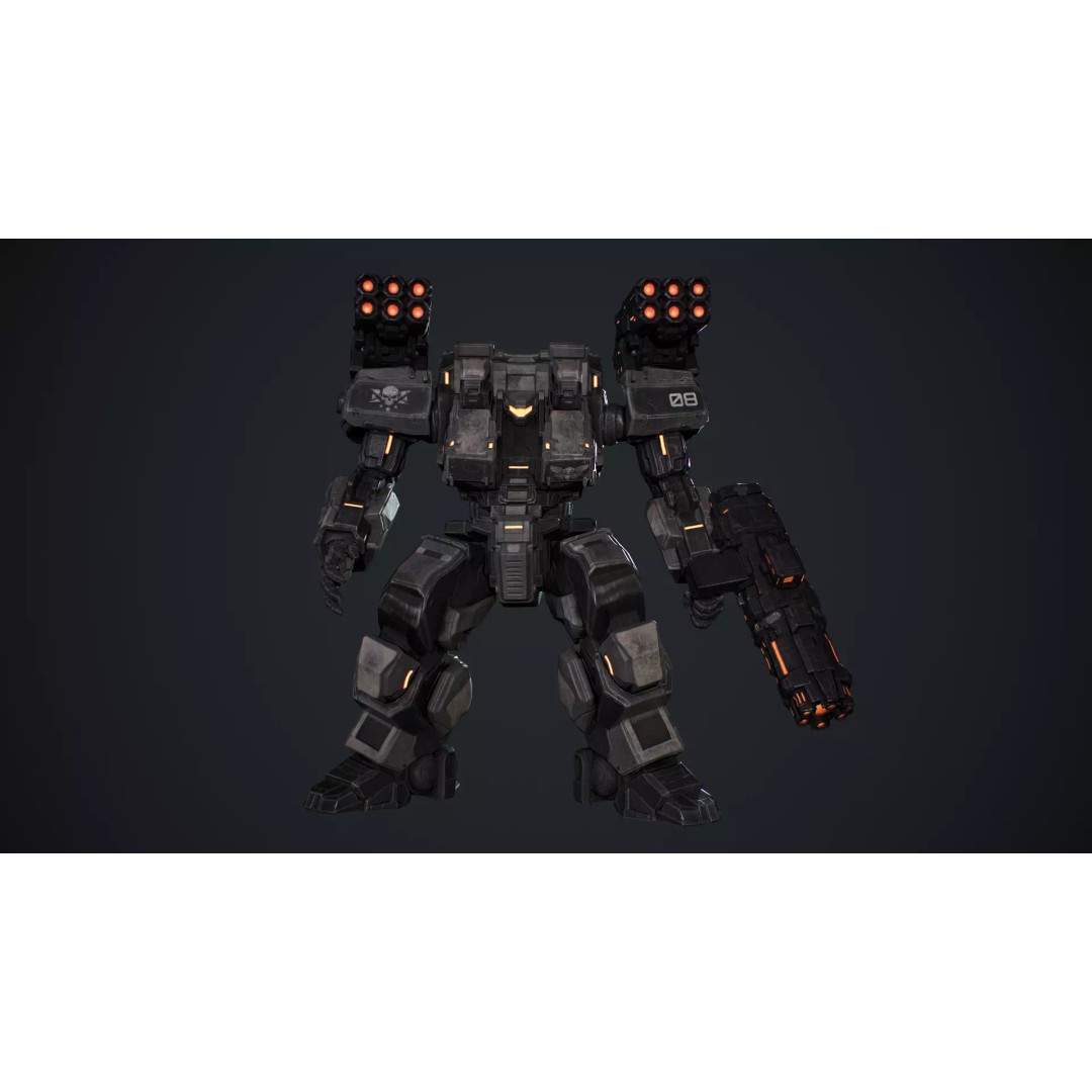 Heavy Mech 3D Model – Low Poly Game Ready Character, FBX - View 16