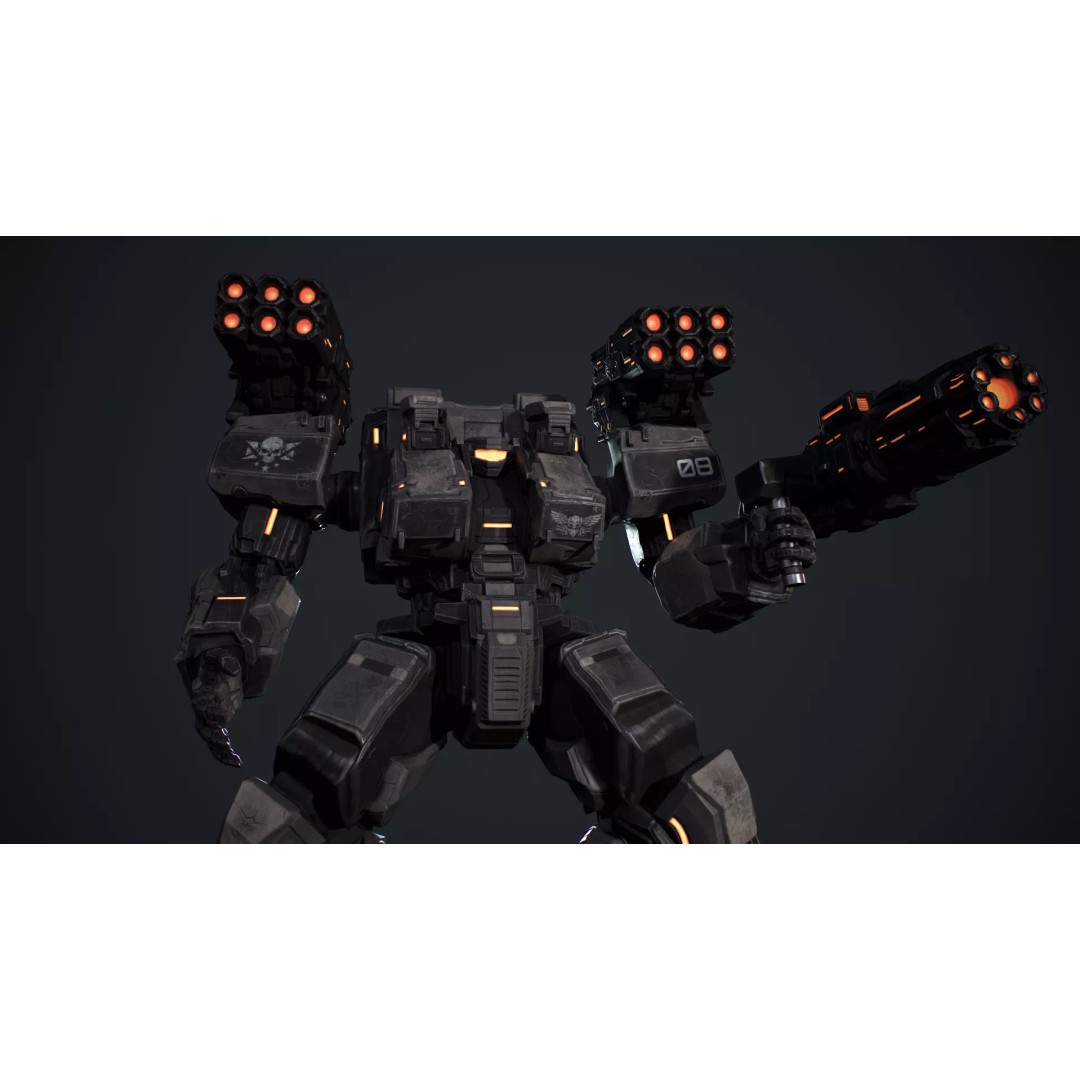 Heavy Mech 3D Model – Low Poly Game Ready Character, FBX - View 17
