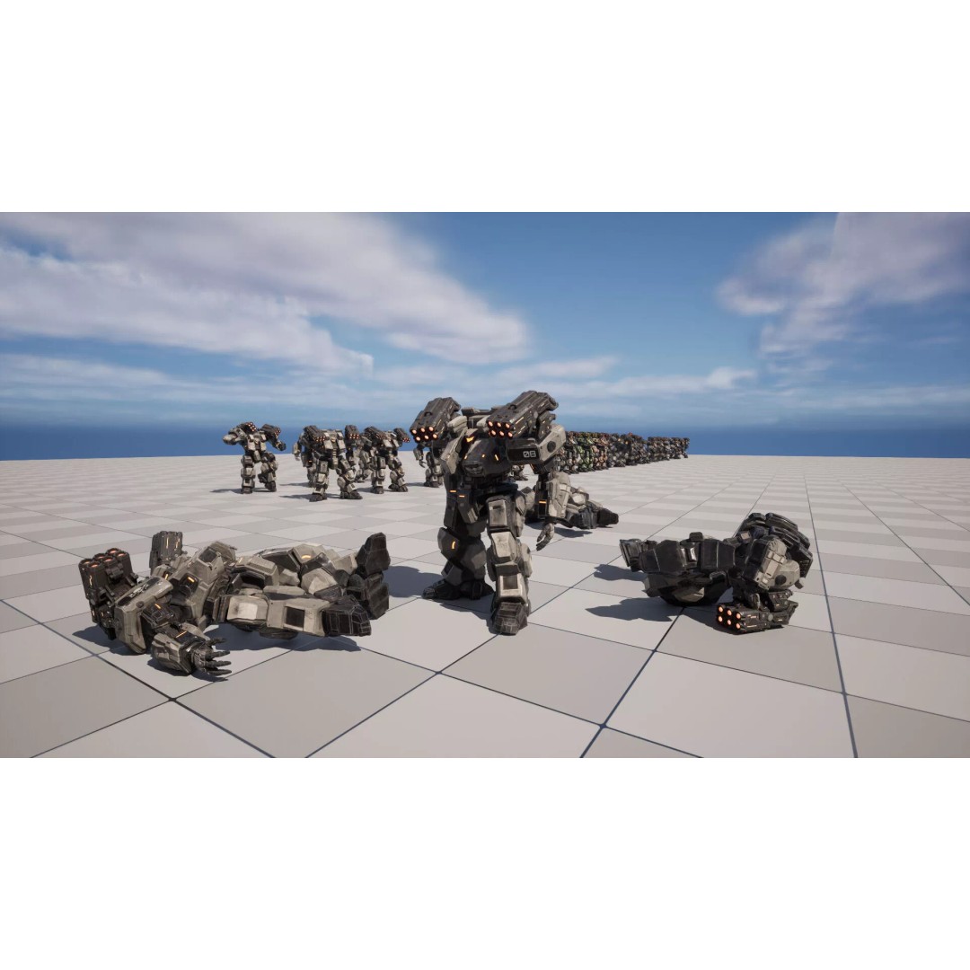 Heavy Mech 3D Model – Low Poly Game Ready Character, FBX - View 18