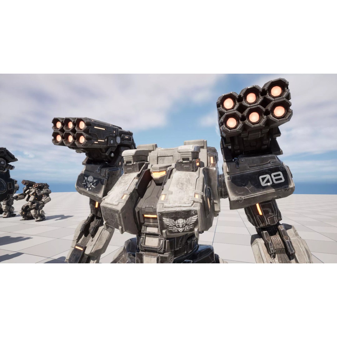 Heavy Mech 3D Model – Low Poly Game Ready Character, FBX - View 19