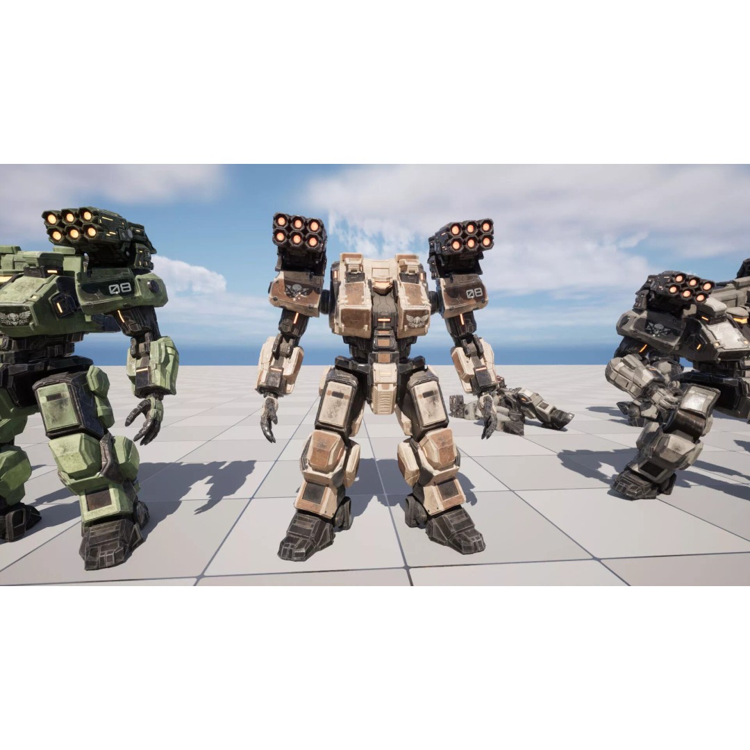 Heavy Mech 3D Model – Low Poly Game Ready Character, FBX - View 20