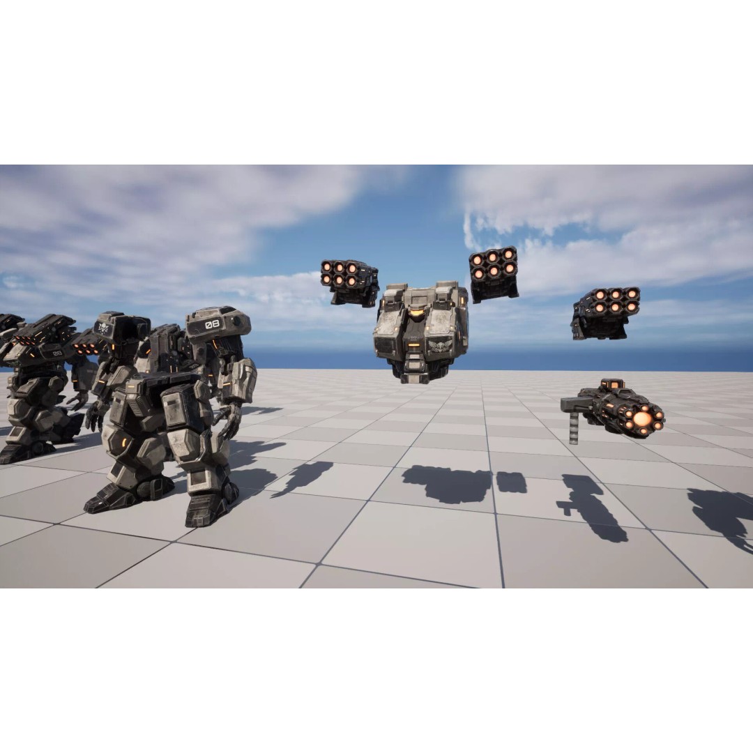 Heavy Mech 3D Model – Low Poly Game Ready Character, FBX - View 21