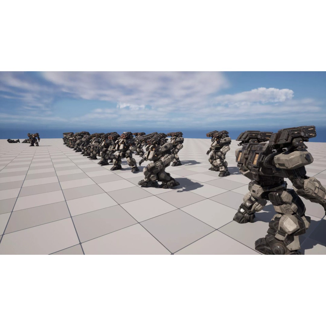 Heavy Mech 3D Model – Low Poly Game Ready Character, FBX - View 22