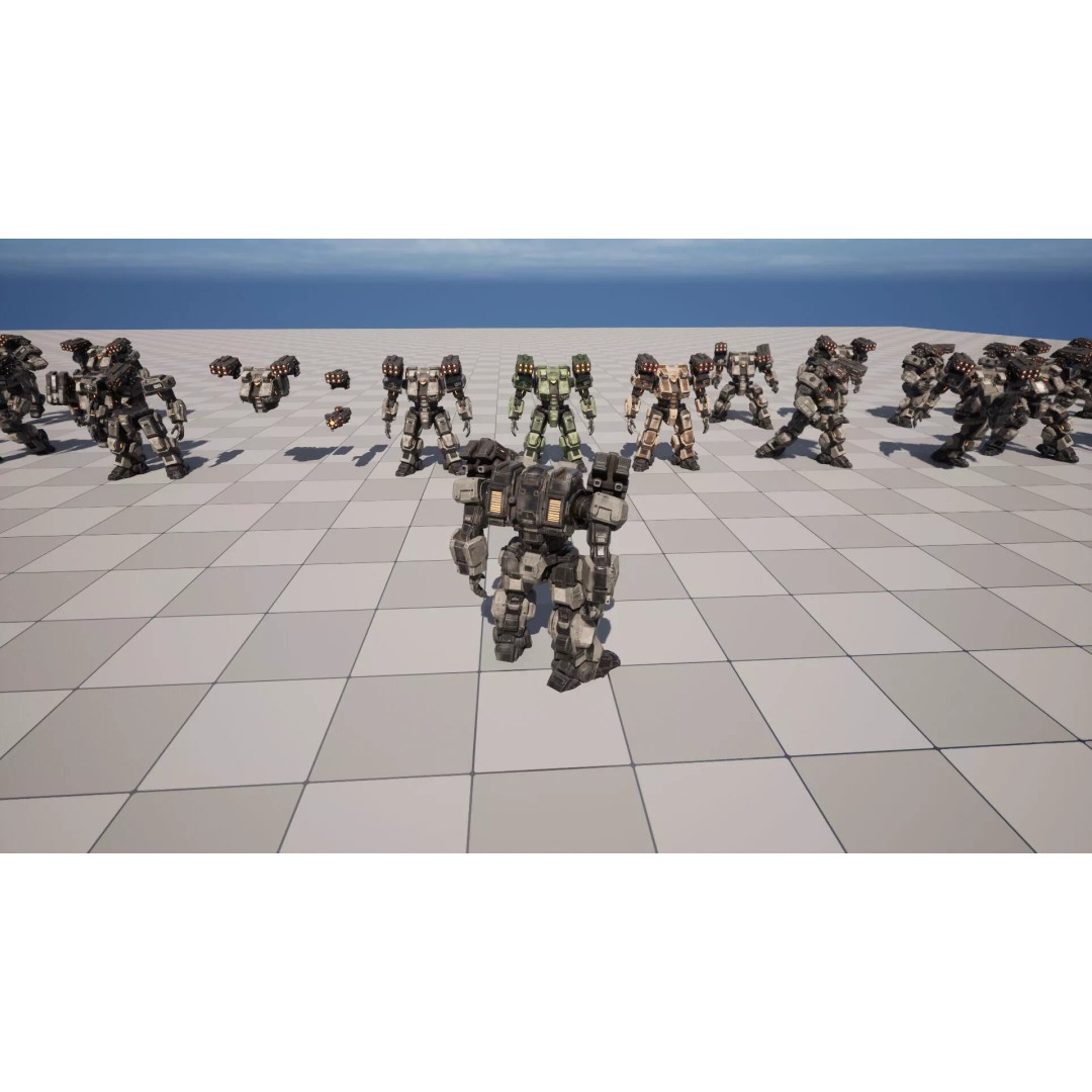 Heavy Mech 3D Model – Low Poly Game Ready Character, FBX - View 23