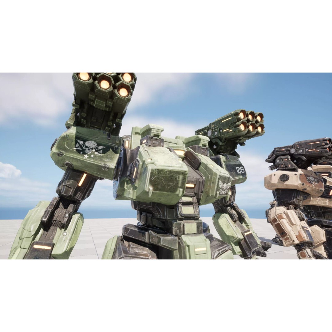 Heavy Mech 3D Model – Low Poly Game Ready Character, FBX - View 24