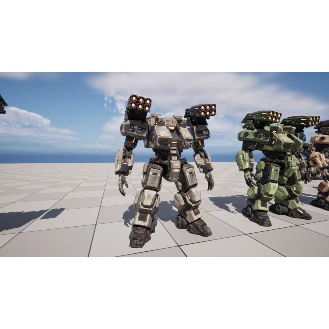 Heavy Mech 3D Model – Low Poly Game Ready Character, FBX - View 25