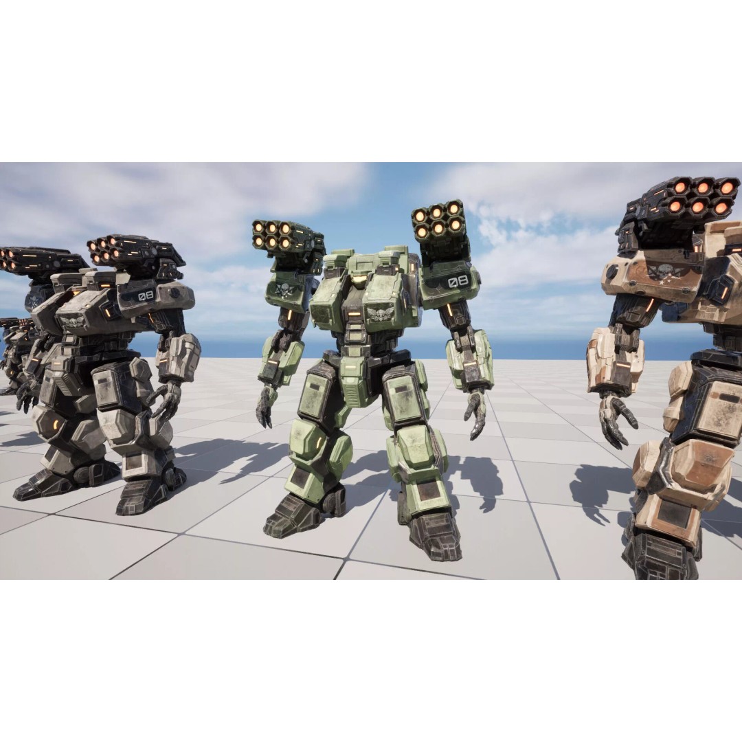 Heavy Mech 3D Model – Low Poly Game Ready Character, FBX - View 26