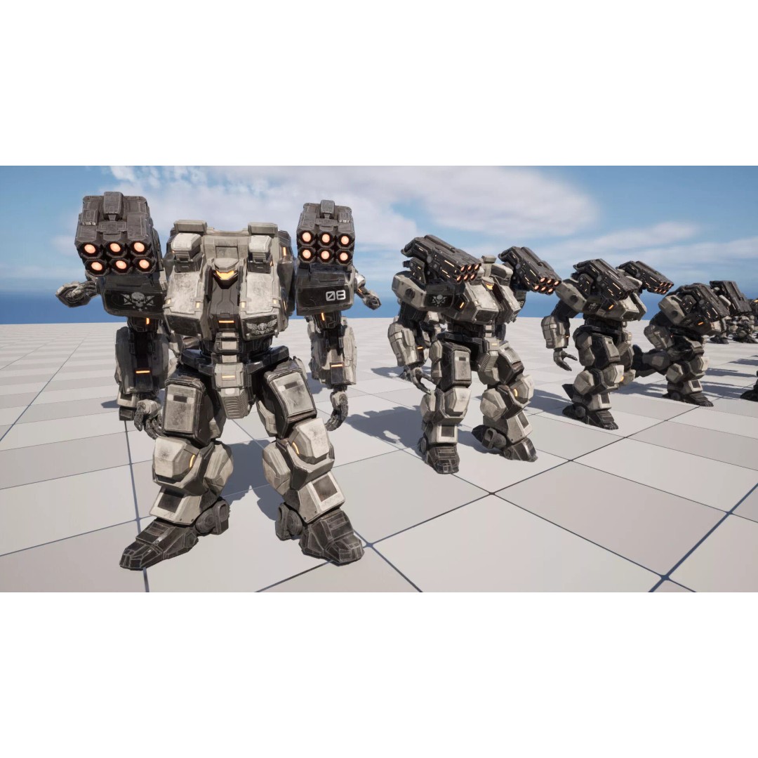 Heavy Mech 3D Model – Low Poly Game Ready Character, FBX - View 28