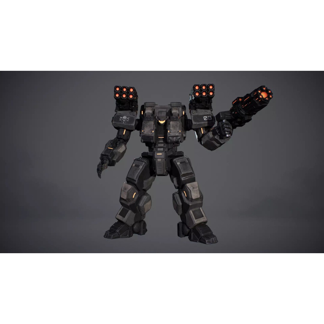 Heavy Mech 3D Model – Low Poly Game Ready Character, FBX - View 3