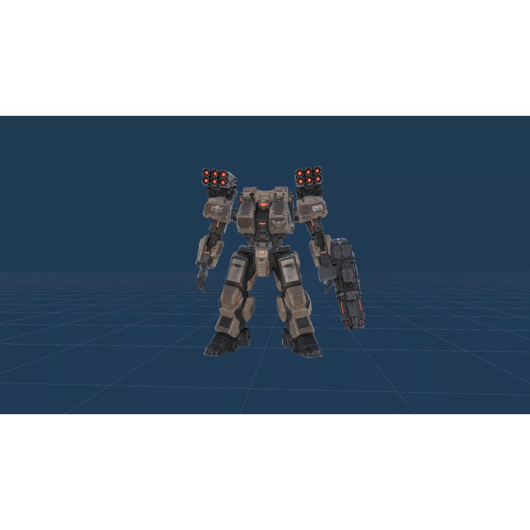 Heavy Mech 3D Model – Low Poly Game Ready Character, FBX - View 32