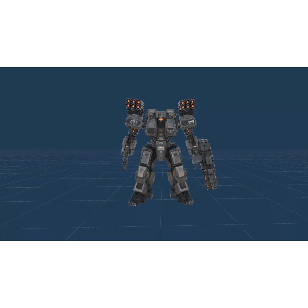 Heavy Mech 3D Model – Low Poly Game Ready Character, FBX - View 34