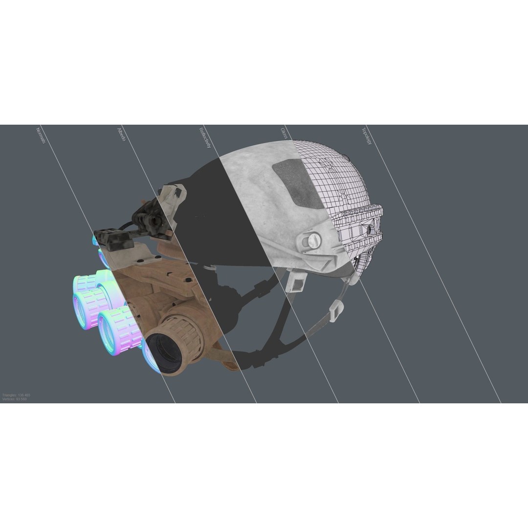 GPNVG-18 Night Vision Device 3D Model – Low Poly Game Asset, FBX, OBJ