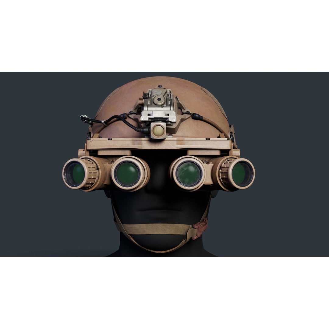 GPNVG-18 Night Vision Device 3D Model – Low Poly Game Asset, FBX, OBJ - View 10