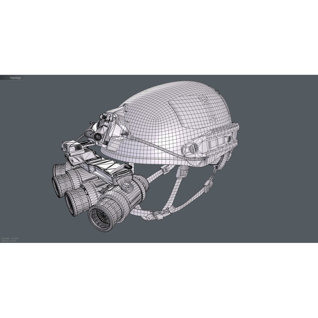 GPNVG-18 Night Vision Device 3D Model – Low Poly Game Asset, FBX, OBJ - View 11