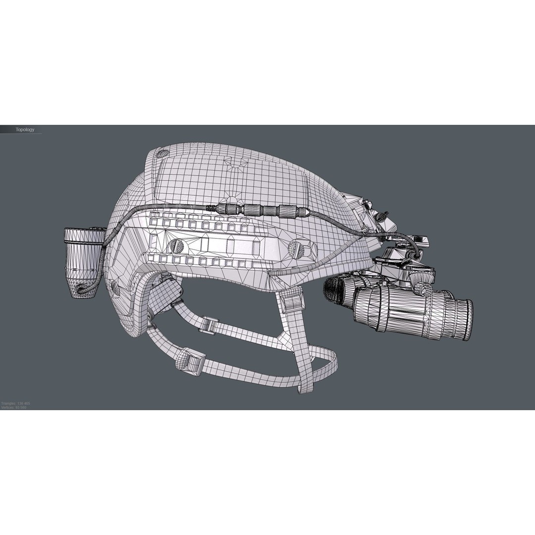 GPNVG-18 Night Vision Device 3D Model – Low Poly Game Asset, FBX, OBJ - View 12
