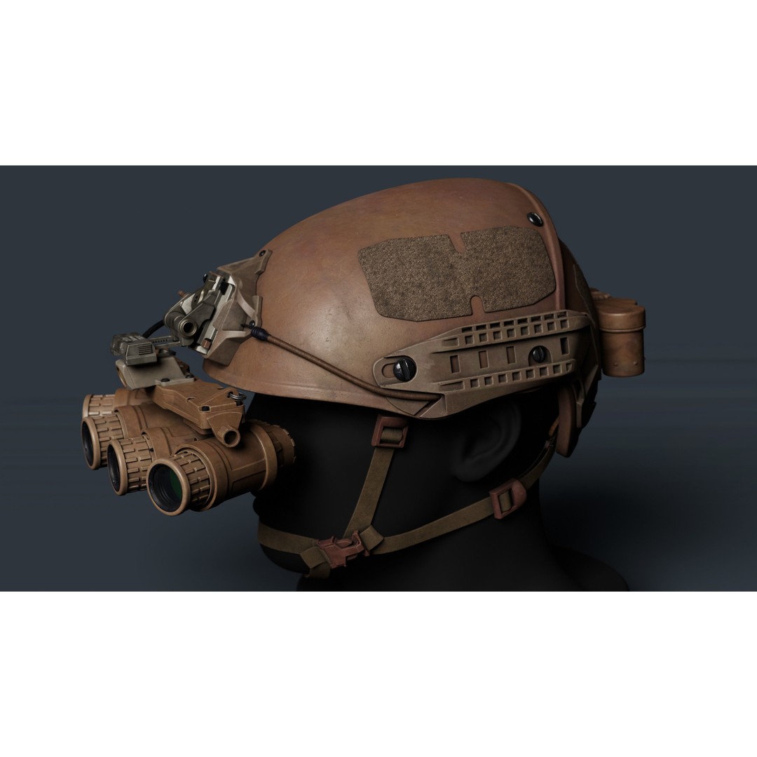 GPNVG-18 Night Vision Device 3D Model – Low Poly Game Asset, FBX, OBJ - View 3