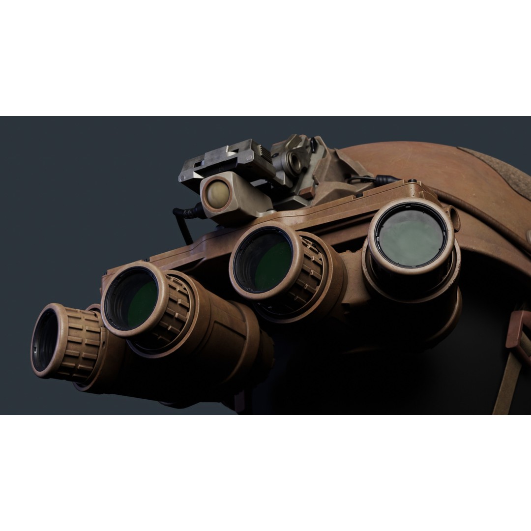 GPNVG-18 Night Vision Device 3D Model – Low Poly Game Asset, FBX, OBJ - View 8