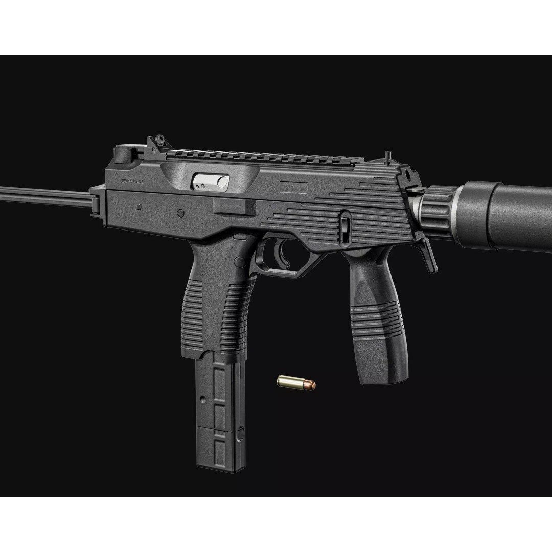 Thomet MP9 3D Model – Low Poly Submachine Gun, PBR Textures - View 10