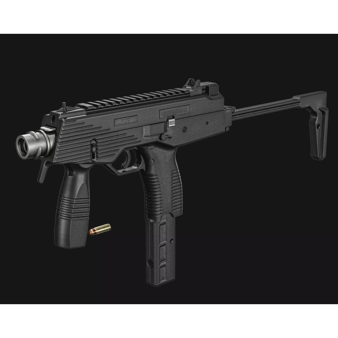 Thomet MP9 3D Model – Low Poly Submachine Gun, PBR Textures - View 13