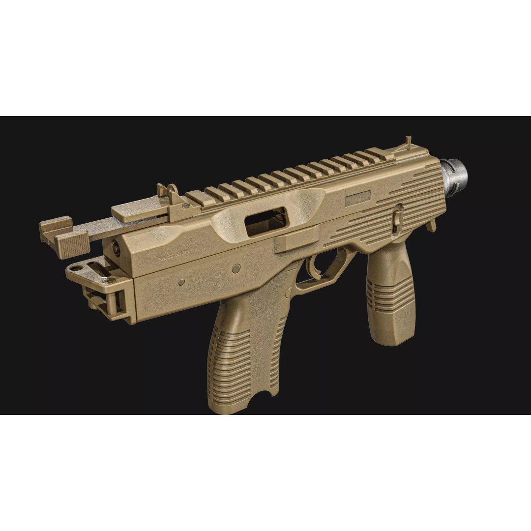 Thomet MP9 3D Model – Low Poly Submachine Gun, PBR Textures - View 18