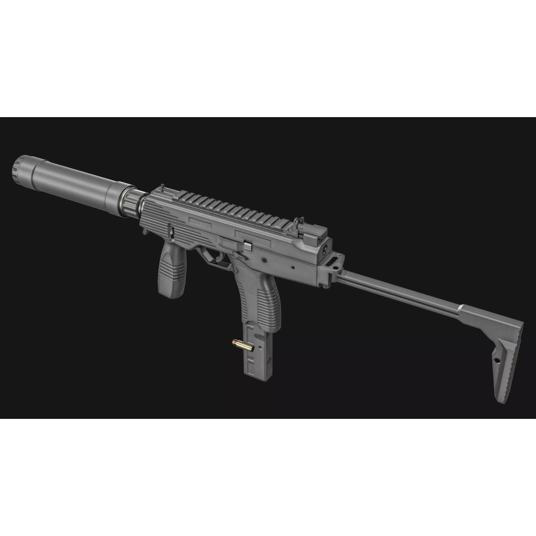 Thomet MP9 3D Model – Low Poly Submachine Gun, PBR Textures - View 19