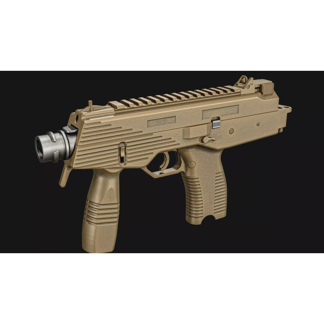 Thomet MP9 3D Model – Low Poly Submachine Gun, PBR Textures - View 22