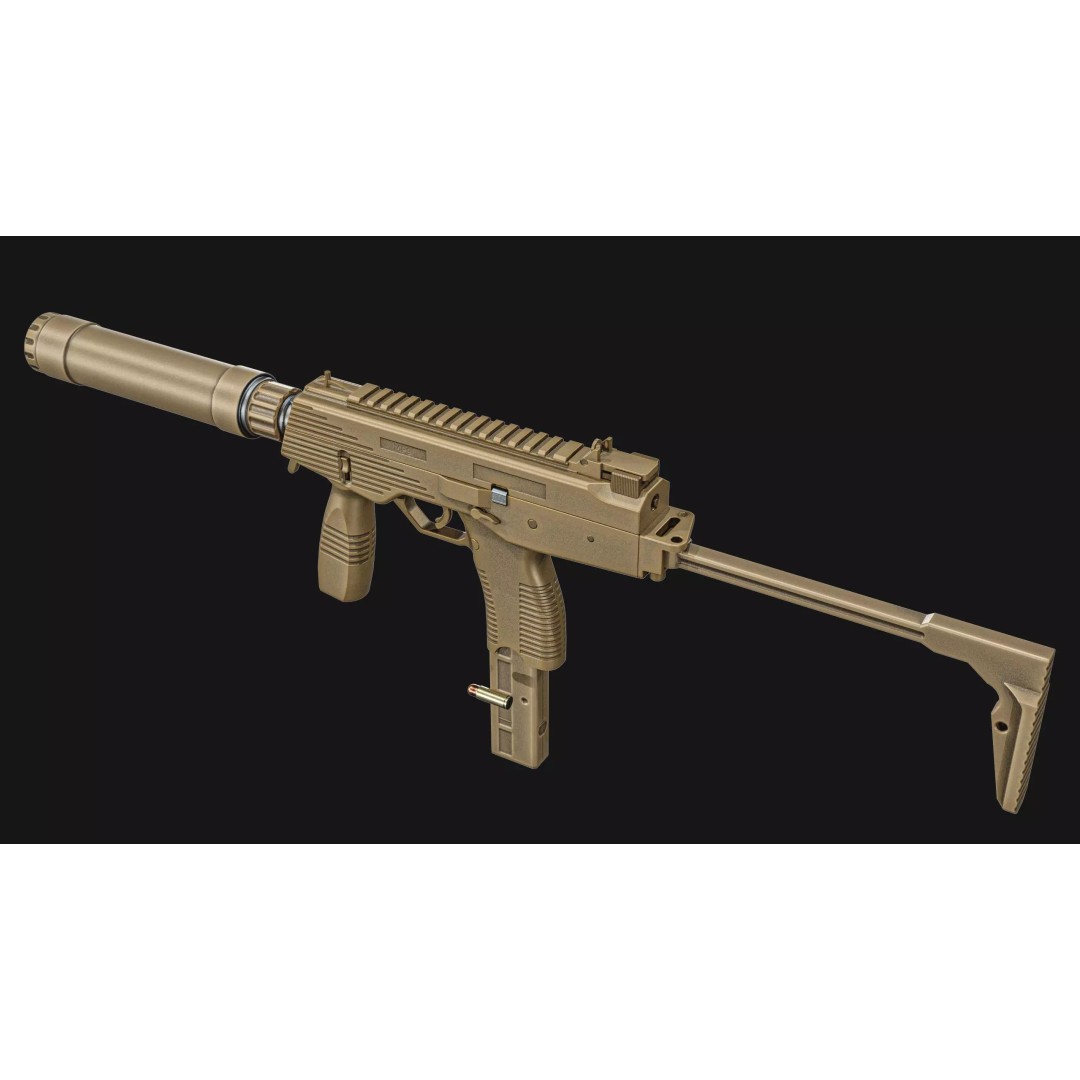 Thomet MP9 3D Model – Low Poly Submachine Gun, PBR Textures - View 28