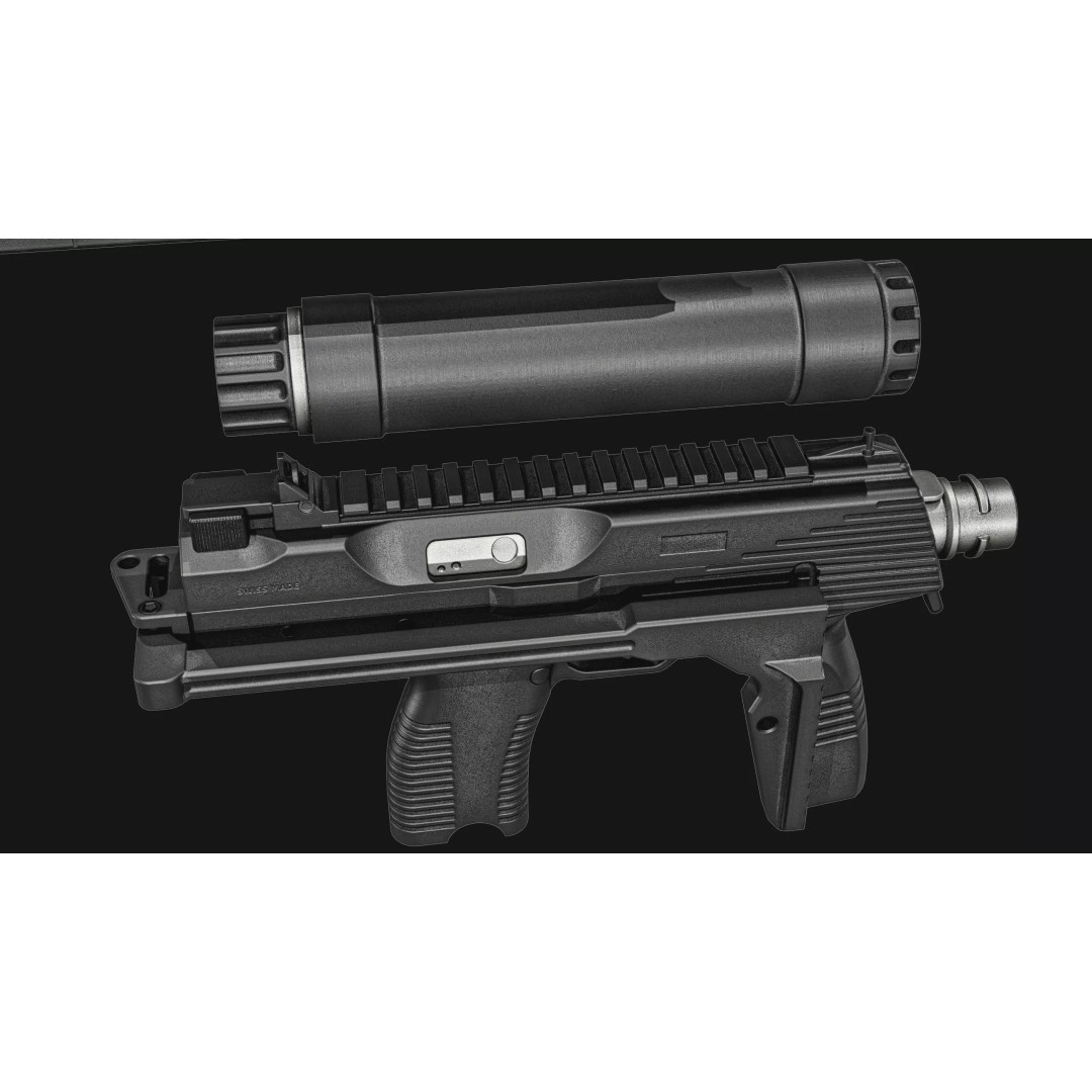 Thomet MP9 3D Model – Low Poly Submachine Gun, PBR Textures - View 31