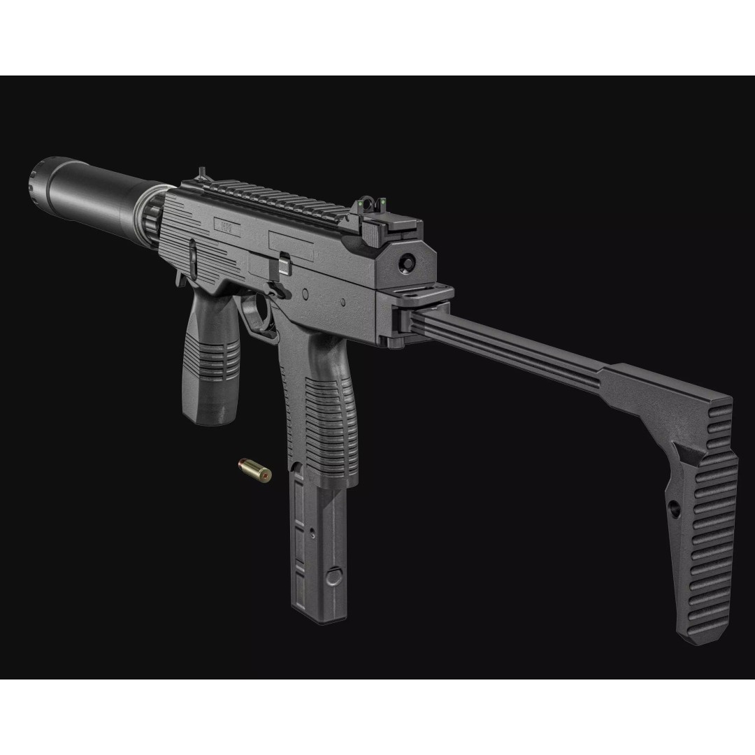 Thomet MP9 3D Model – Low Poly Submachine Gun, PBR Textures - View 4