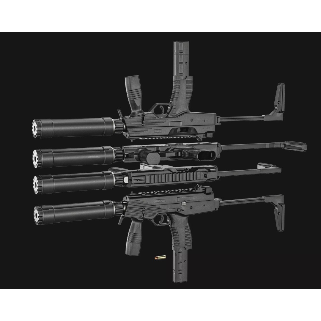 Thomet MP9 3D Model – Low Poly Submachine Gun, PBR Textures - View 41