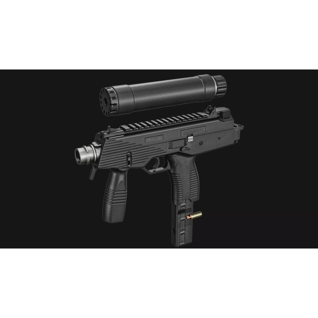 Thomet MP9 3D Model – Low Poly Submachine Gun, PBR Textures - View 42