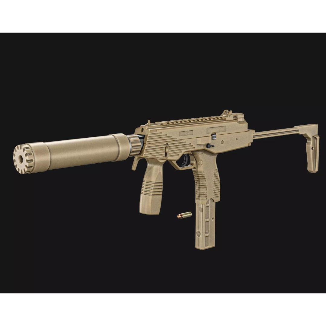 Thomet MP9 3D Model – Low Poly Submachine Gun, PBR Textures - View 44