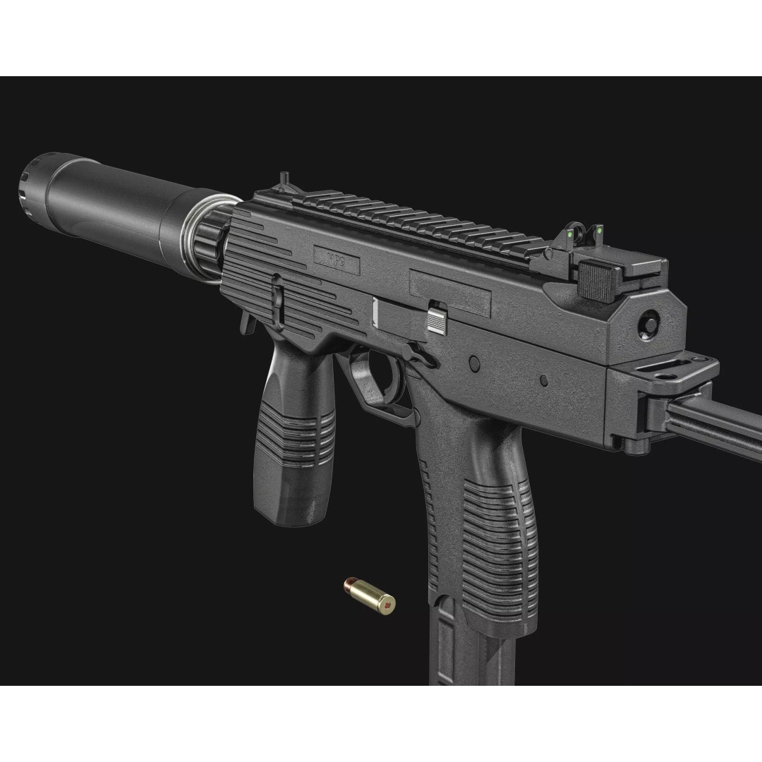 Thomet MP9 3D Model – Low Poly Submachine Gun, PBR Textures - View 47