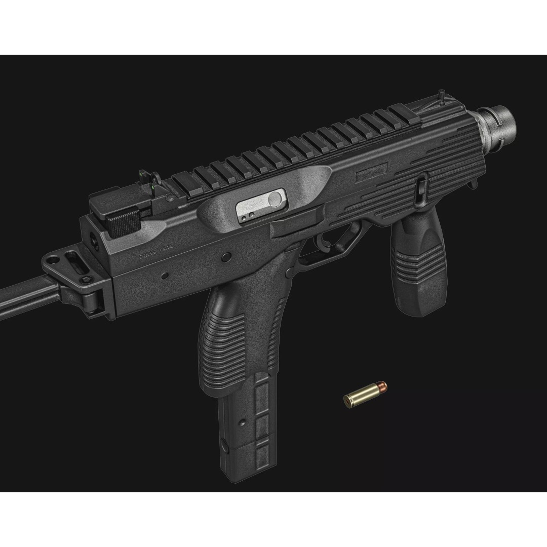 Thomet MP9 3D Model – Low Poly Submachine Gun, PBR Textures - View 52